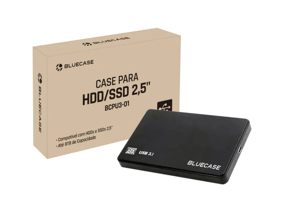 Case Gaveta USB 3.0 BLUECASE [BCPU3-01BX] p/ HD/SSD SATA 2.5
