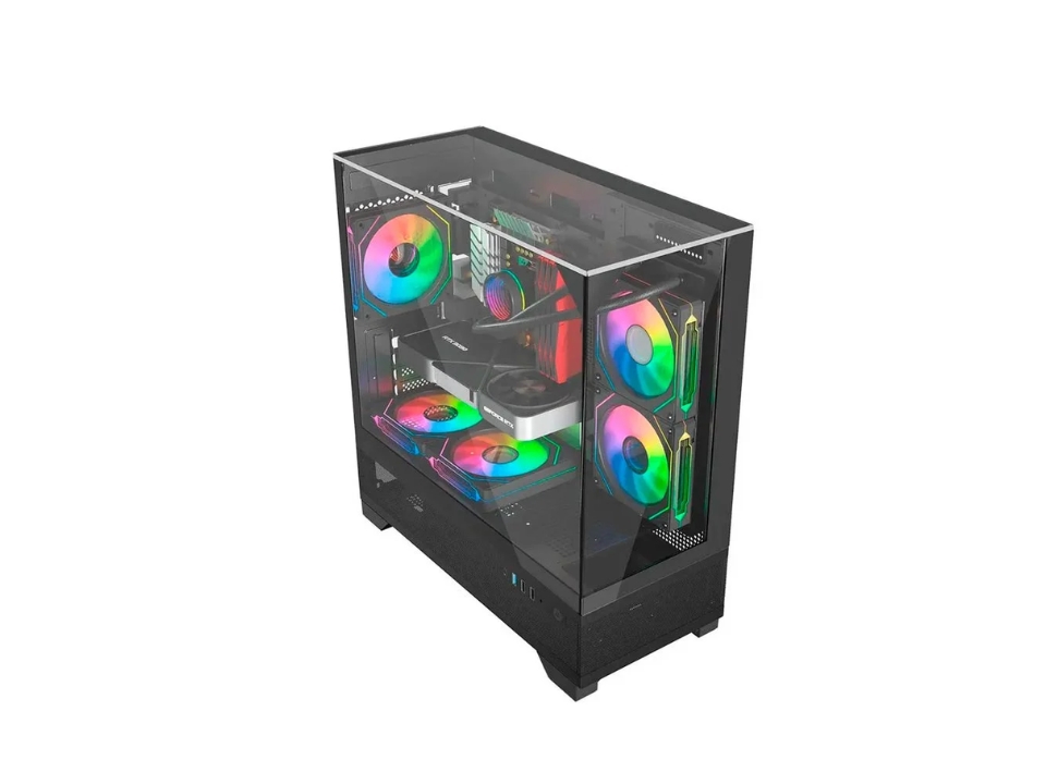 Gabinete ATX LIKETEC Mahal Dark [LC-MT-MAHAL-2093] - SEM FONTE (2U2/1U3/HDA/VT/FI/0F)