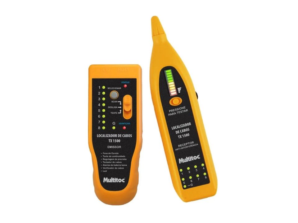 Testador e Localizador de Cabos RJ45/RJ11 MULTITOC TX1500 Testador e Localizador de Cabos RJ45/RJ11 MULTITOC TX1500