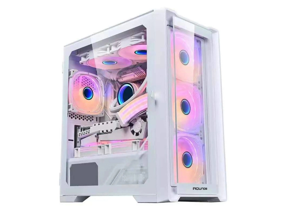Gabinete Micro ATX ROUND5 Astra White [R5-ASTRA-W-2186] - SEM FONTE (2U2/1U3/HDA/VT/FI/0F)