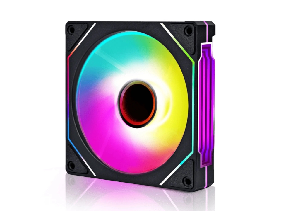 Fan/Exaustor ARGB p/ Gabinete 12 x 12 cm ROUND5 Aurora Black Reverse [R5-AURORA-RV-B-2191]