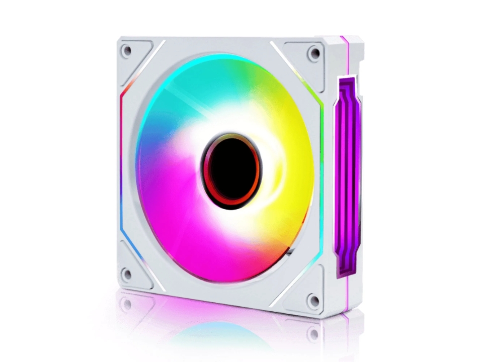 Fan/Exaustor ARGB p/ Gabinete 12 x 12 cm ROUND5 Aurora White Reverse [R5-AURORA-RV-W-2194]