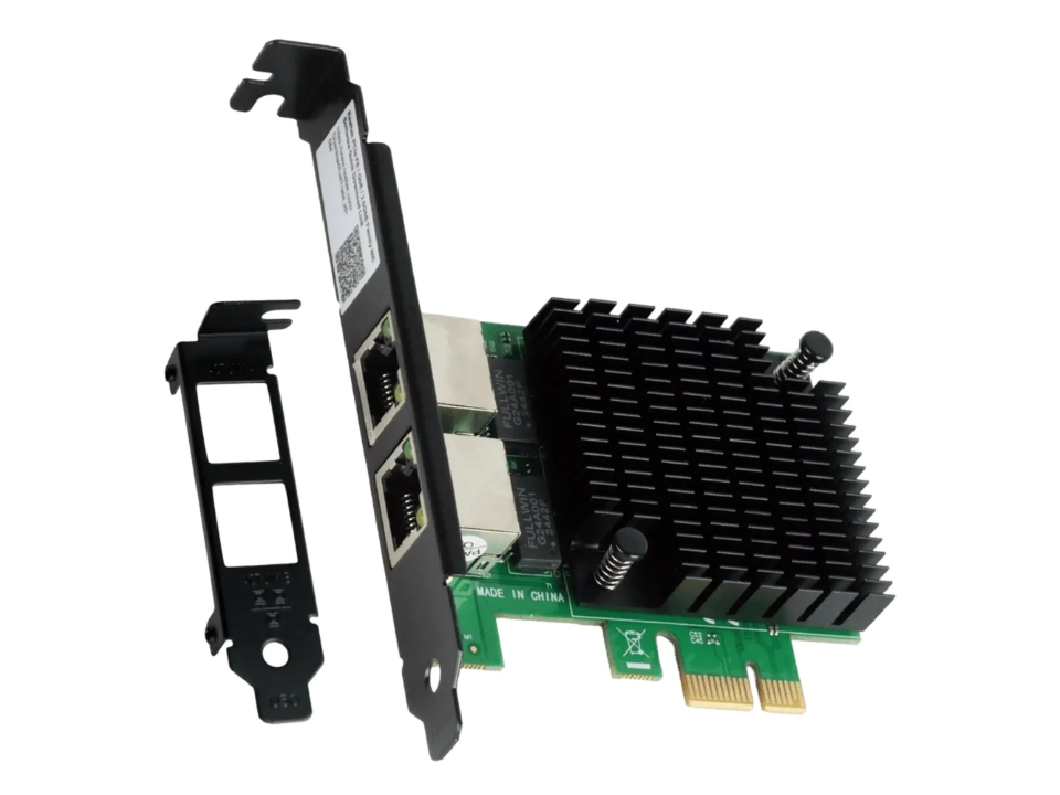 Placa de Rede PCI Express Dual Port 10/100/1000 Mbps PCYES (Chipset Realtek) [LC1000-2P] (LP)