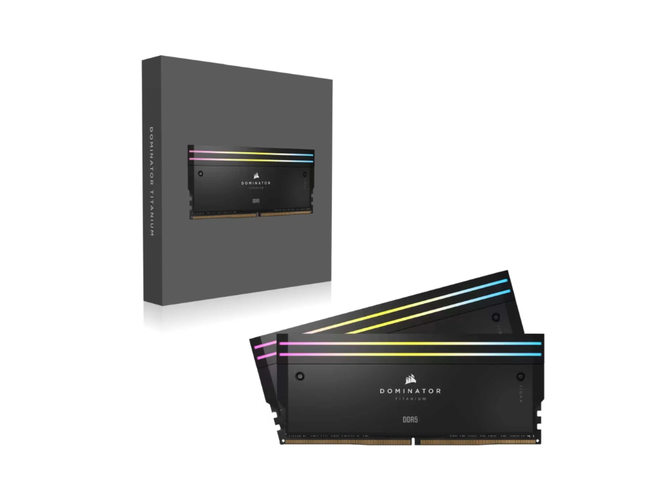 Kit Memória 2x24GB DDR5 7200MHz/1.4V (PC5-57600) CORSAIR Dominator Titanium RGB [CMP48GX5M2X7200C36]