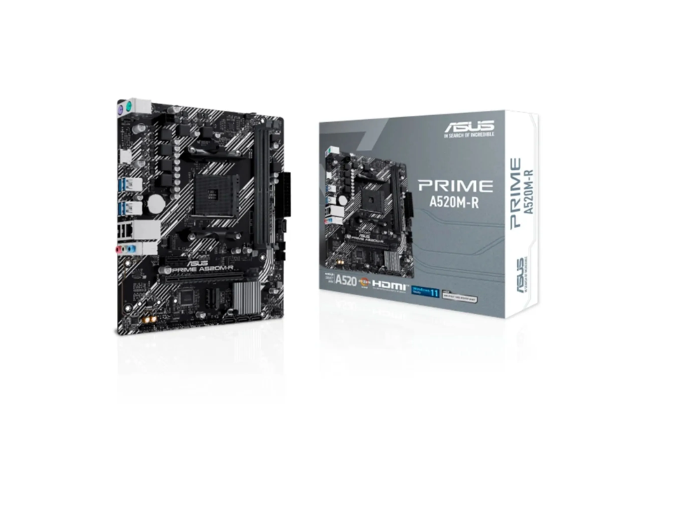 MB ASUS PRIME A520M-R p/ AMD AM4 2xDDR4/1xPCI-e/4xSATA/1xM.2
