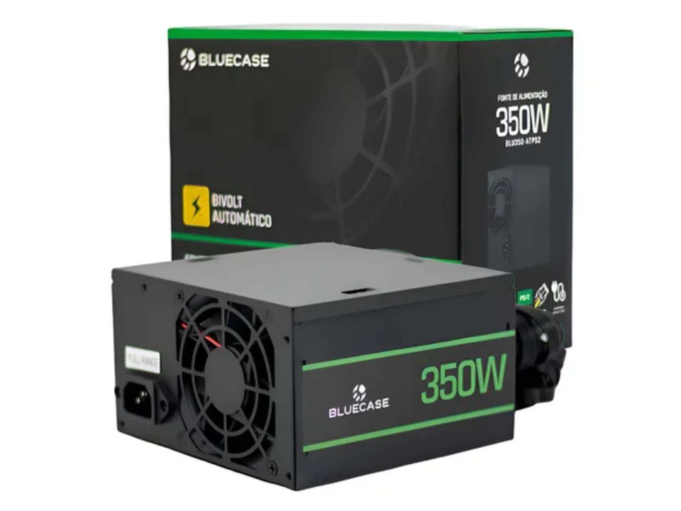 Fonte ATX BLUECASE 350W [BLU350-ATPS2BX] Bivolt Automático c/ Cabo de Força