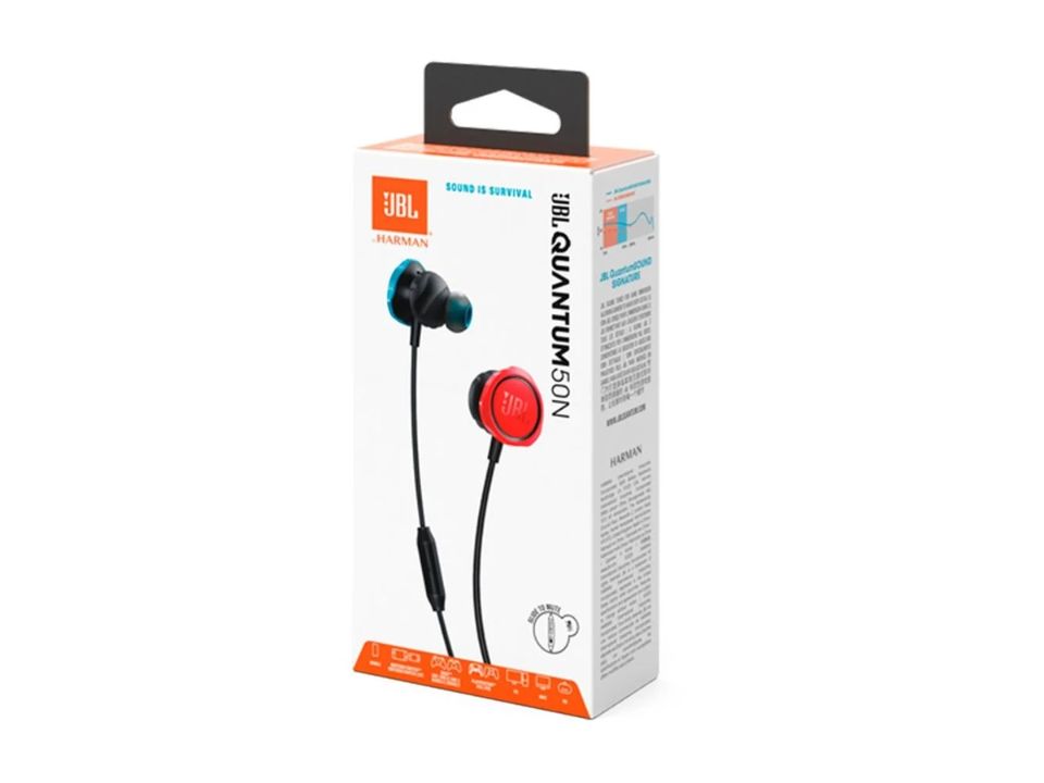 Fone de Ouvido Intra-Auricular c/ Microfone JBL Quantum 50N Black [JBLQTUM50N]