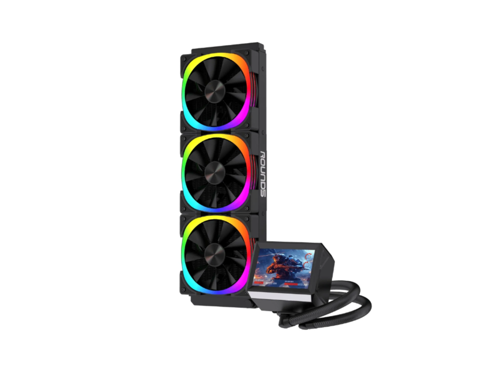 Water Cooler p/ Intel/AMD ROUND5 Notus Black 360mm [R5-WC-NOTUS-360B-2228] (300W TDP) (115X/1200/1700/1851/20XX/AM4/AM5)