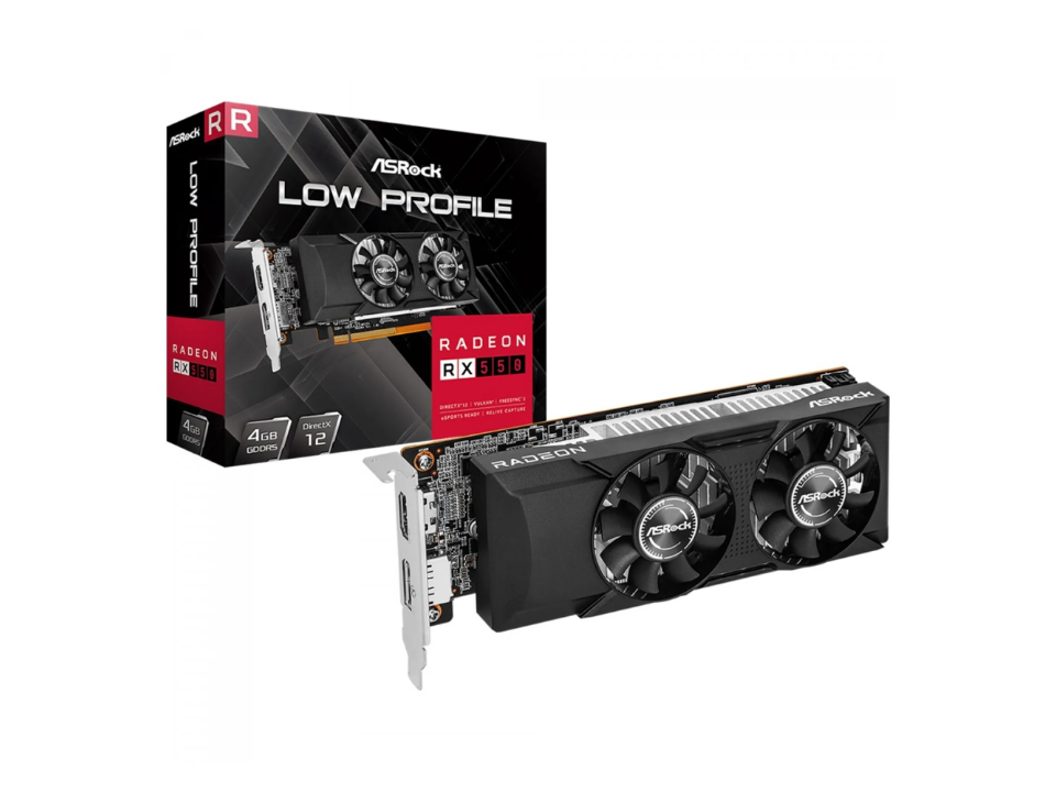 VGA PCI-e AMD Radeon RX 550 ASROCK 4GB DDR5 128 bits [RX550 LP 4G] (HDMI/DP) (LP)