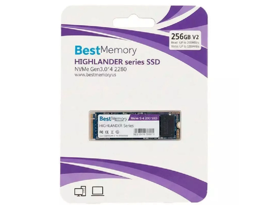 SSD BEST MEMORY Highlander Series 256GB [BTPCI-256G-2000] M.2 2280 NVMe PCIe x4 Gen3 (L=2000MB/s / E=1600MB/s)