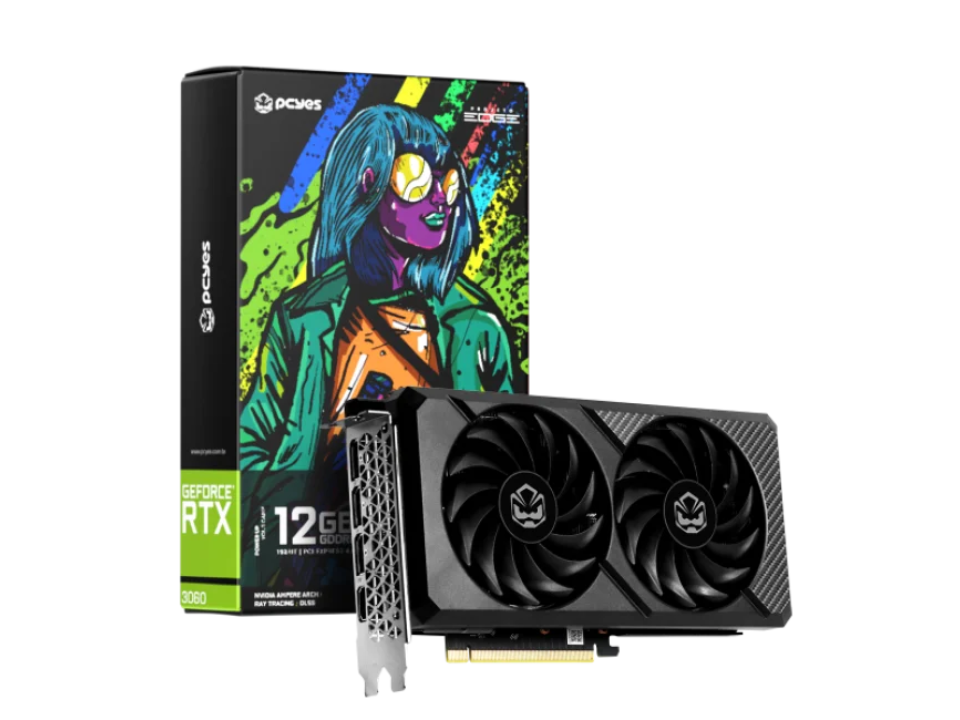 VGA PCI-e GeForce RTX3060 PCYES 12GB DDR6 192 bits [PVRTX3060BL2F] (HDMI/3xDP)