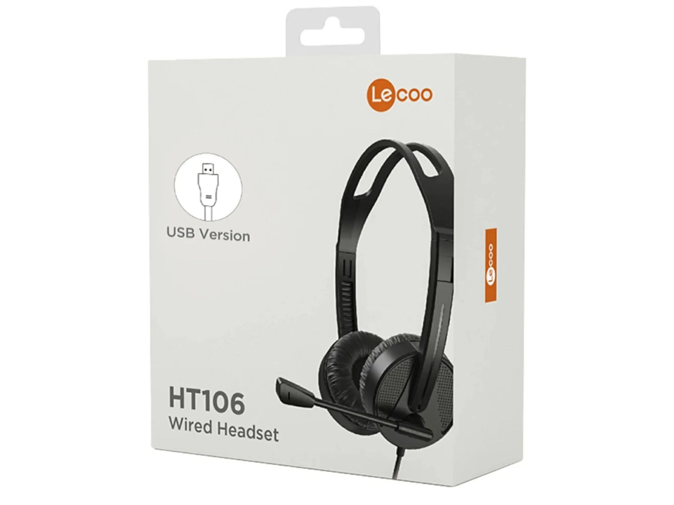 Headset LENOVO LECOO HT106 Preto (Plug USB)