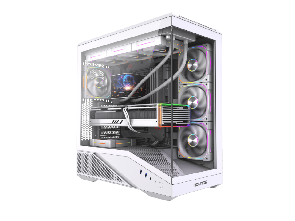 Gabinete ATX ROUND5 IceBox White [R5-ICEBOX-W-2253] - SEM FONTE (2U3/1U3C/HDAP3/VT/FI/4F)