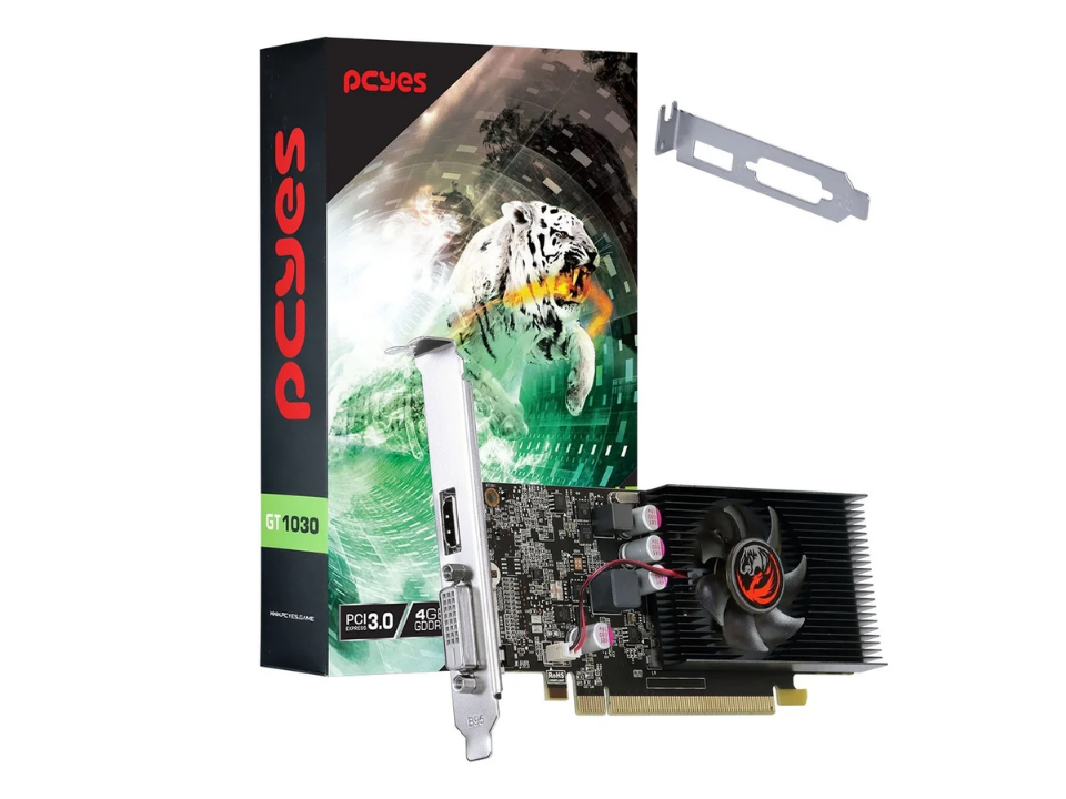 VGA PCI-e GeForce GT1030 PCYES 4GB DDR4 64 bits [PAGT10304GBG4LP] (DVI-D/HDMI) (LP)