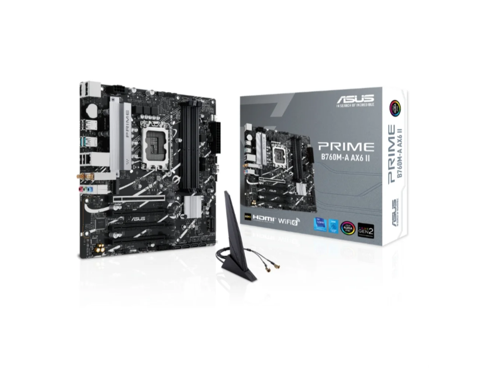 MB ASUS PRIME B760M-A AX6 II p/ Intel LGA1700 4xDDR5/4xPCI-e/4xSATA/3xM.2