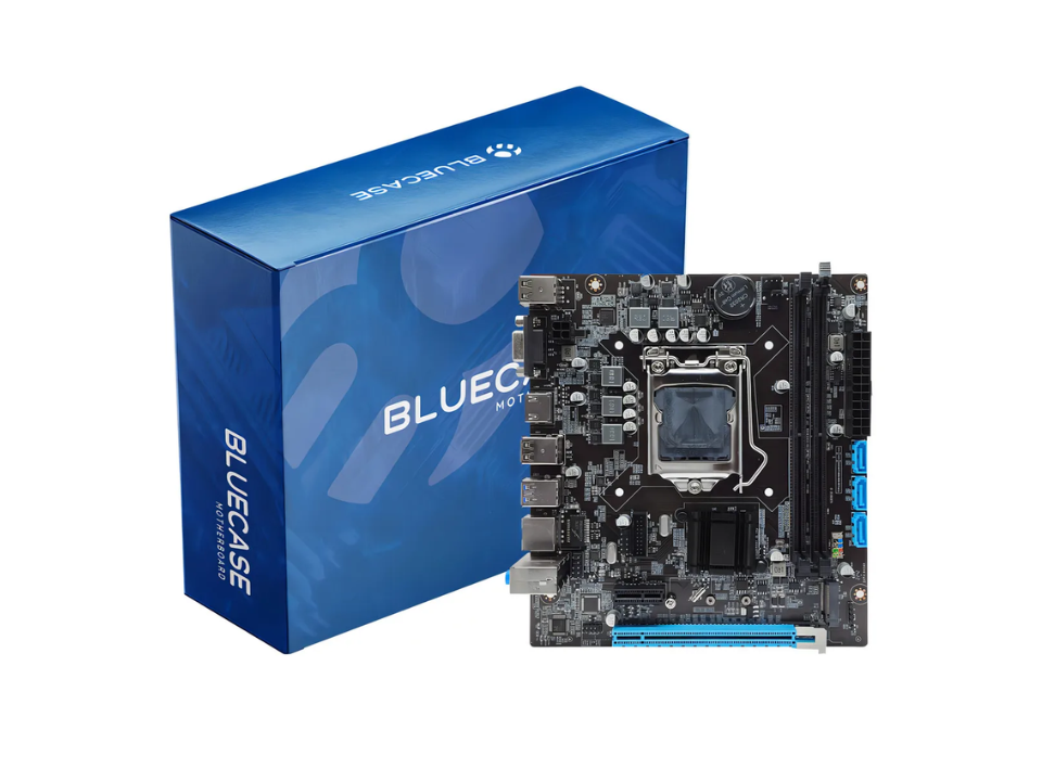 MB BLUECASE BMBH110-G3HGU-D4-M2R2BX p/ Intel 6ª/7ª/8ª/9ª Geração (LGA1151) 2xDDR4/1xPCI-e/3xSATA/1xM.2