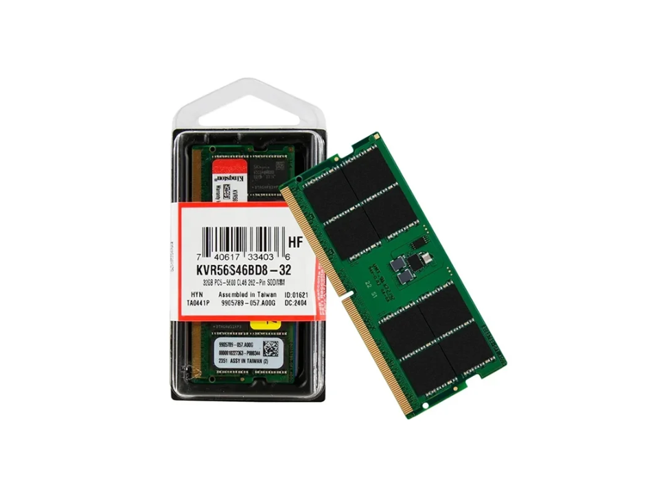 Memória NOTEBOOK 32GB DDR5 5600MHz 1.1V (PC5-44800) KINGSTON ValueRAM [KVR56S46BD8-32]