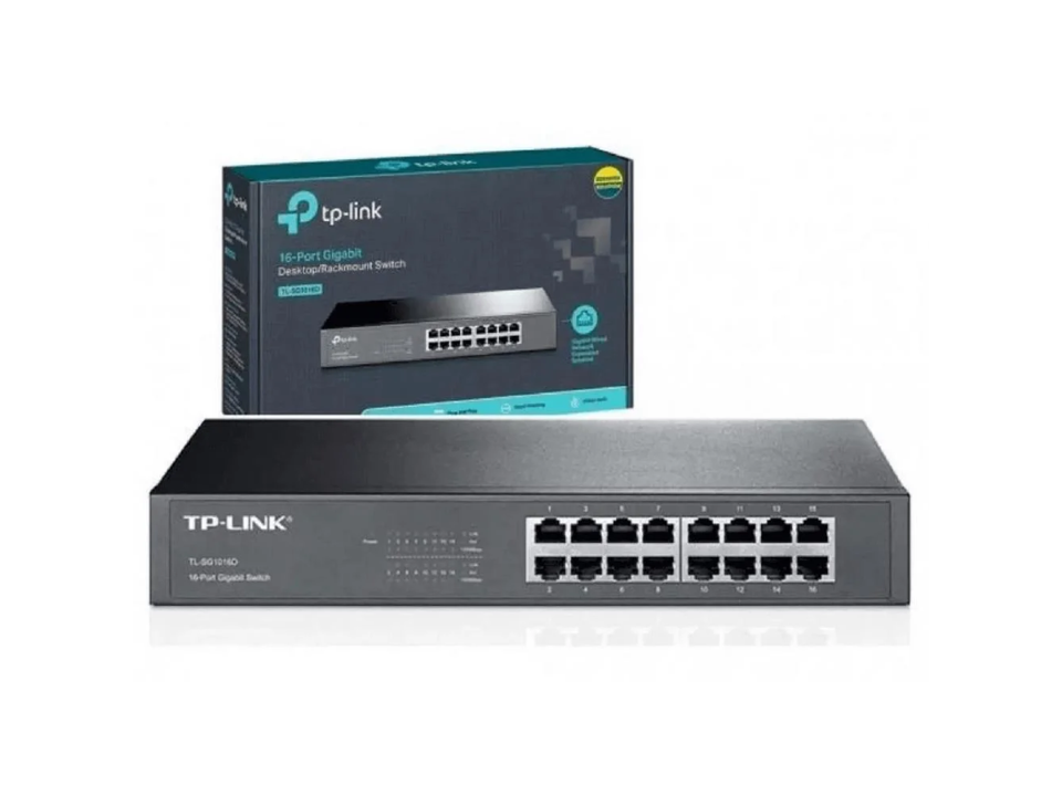 Switch 16 portas Gigabit TP-LINK Easy Smart [TL-SG1016DE] (Rack/Desktop)