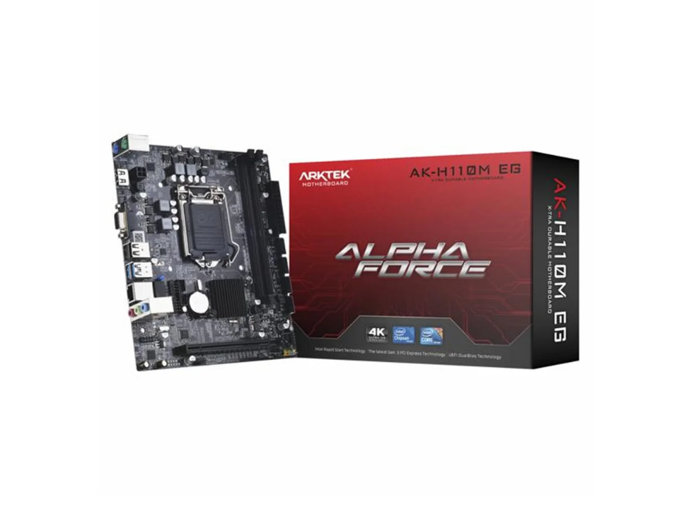 MB ARKTEK AK-H110M EG VS p/ Intel 6ª/7ª Geração (LGA1151) 2xDDR4/1xPCI-e/3xSATA/1xM.2
