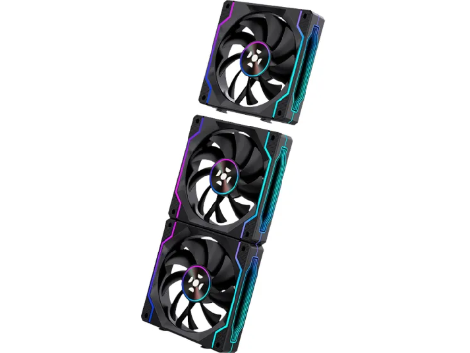 Kit 3 Fans/Exaustores p/ Gabinete 12 x 12 cm FORTREK Twister Black [86941]