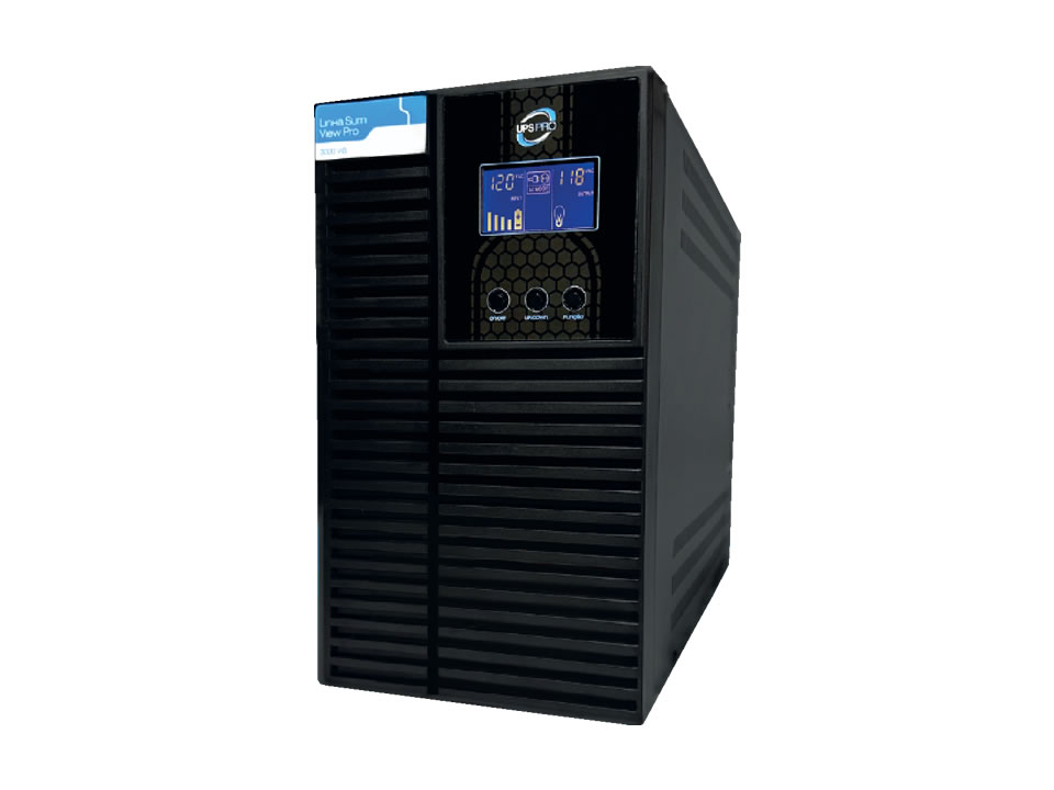 No-Break UPSPRO Slim View Pro 3000VA (2100W) Preto (E:Bi-Aut / S:Bi-Manual / T:9 / Ent.Bat.Ext. 6x40A (72V) / Com.Int.USB)