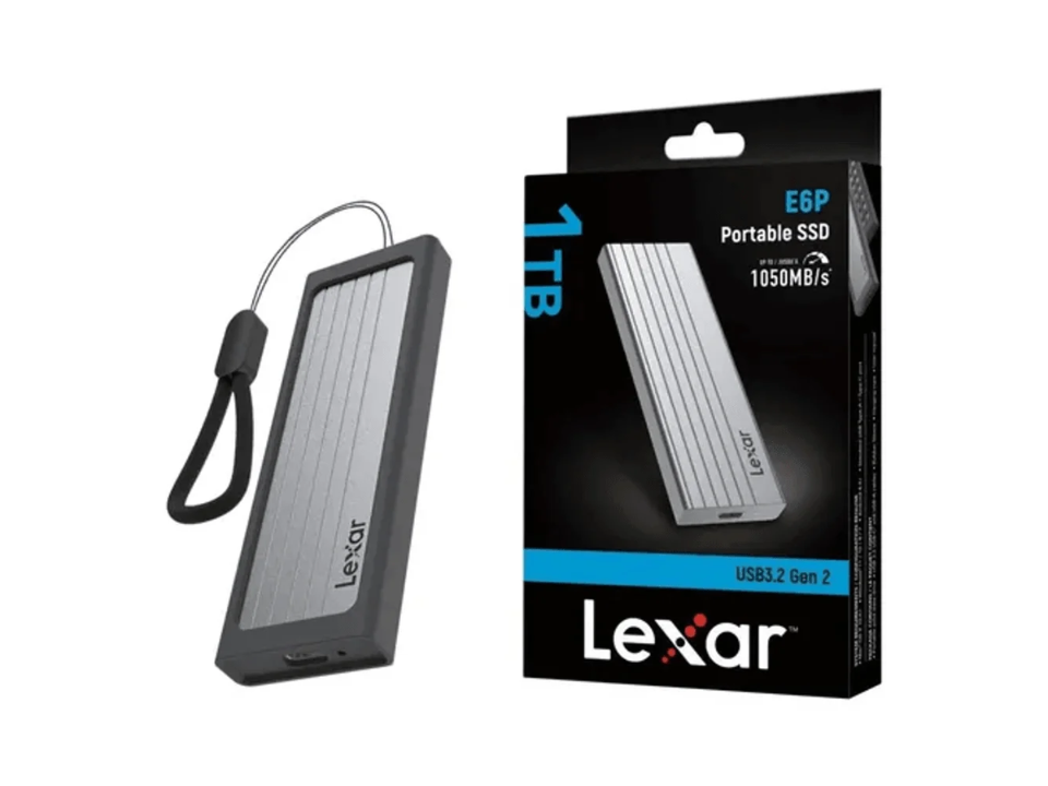 SSD Externo USB 3.2 LEXAR E6P 1.0TB [LPAE06N001T-RNBNG] Prata (L=1050MB/s)