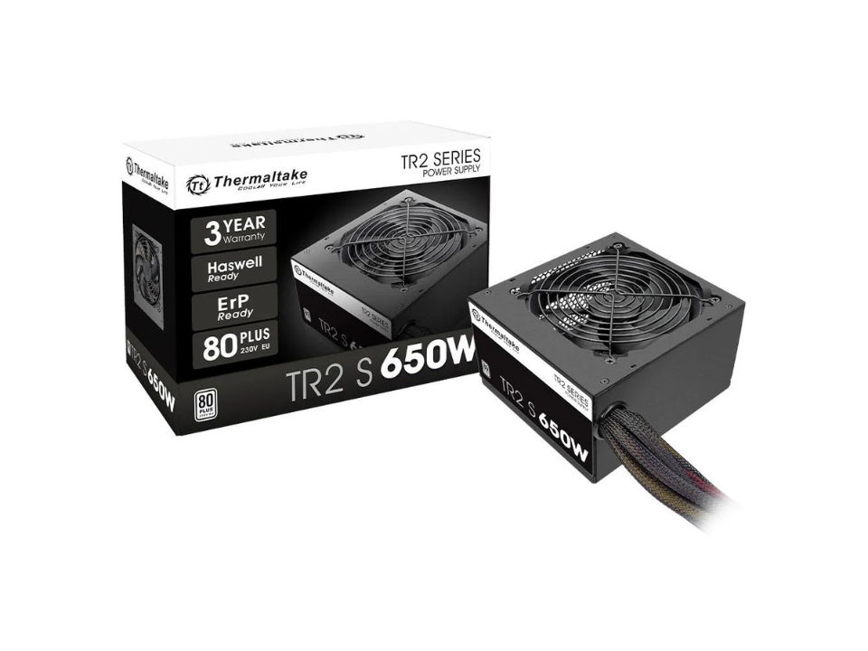 Fonte ATX THERMALTAKE TR2 S 650W [PS-TRS-0650NNFAWB-1] PFC Ativo / 80 Plus c/ Cabo de Força