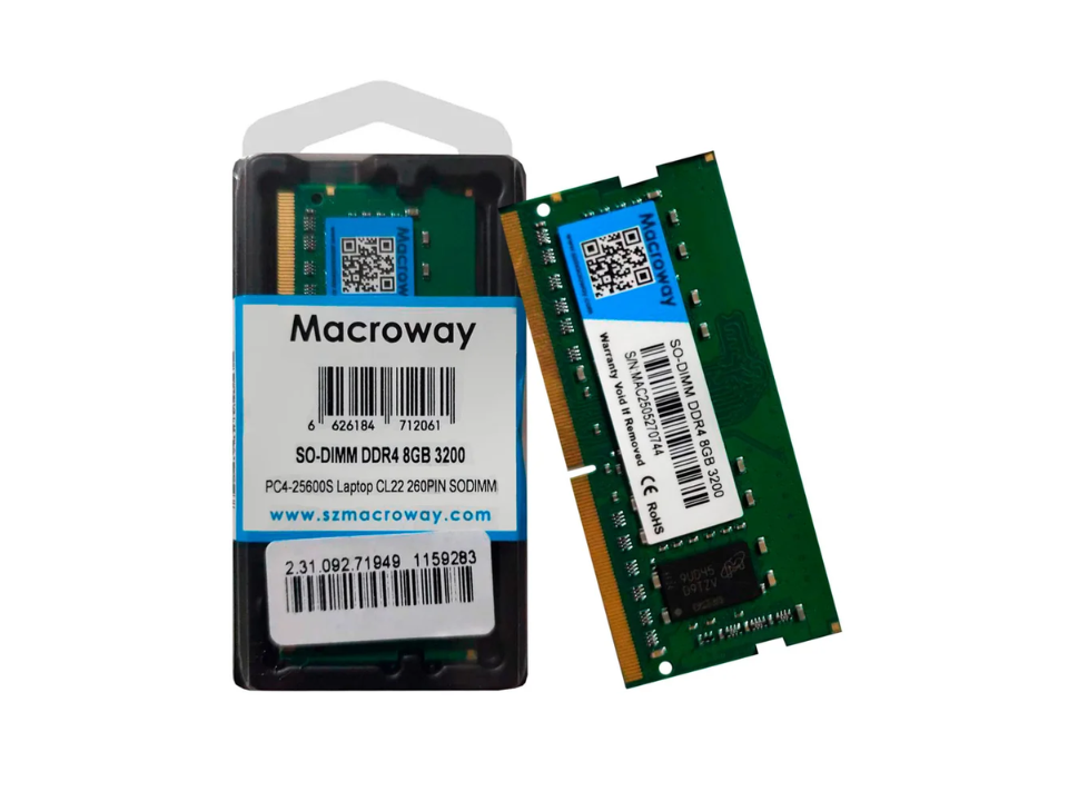 Memória NOTEBOOK 8GB DDR4 3200MHz/1.2V (PC4-25600) MACROWAY